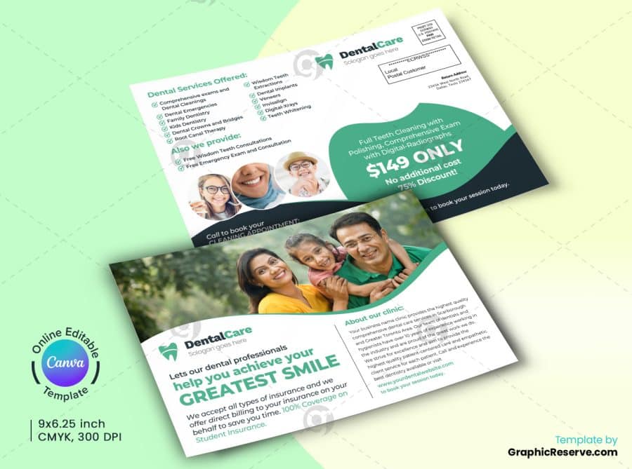 Dental Service Marketing Material Canva Templates Bundle - Image 3