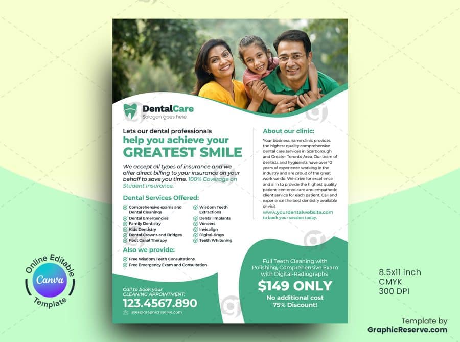 Dental Service Marketing Material Canva Templates Bundle - Image 2