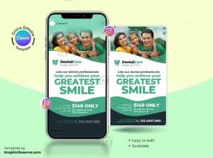 Dental Instagram Story Banner Canva Template – Canva template