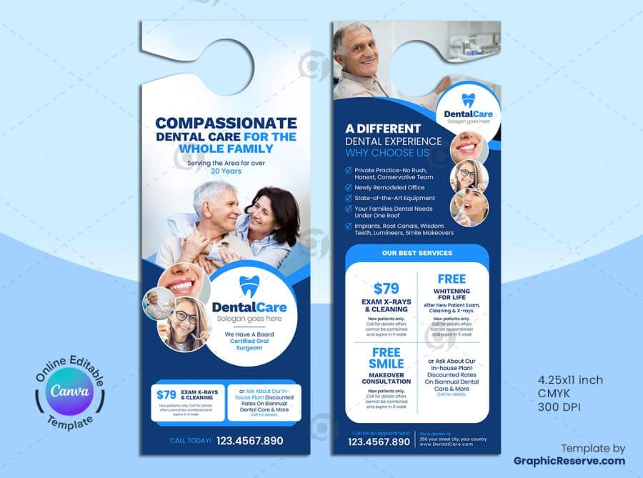 Dental Promotional Service Canva Door Hanger - Image 2