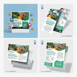 Dental Service Marketing Material Canva Templates Bundle