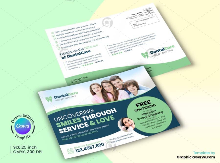 Dental Service Offer Marketing Materials Canva Template Bundle - Image 3