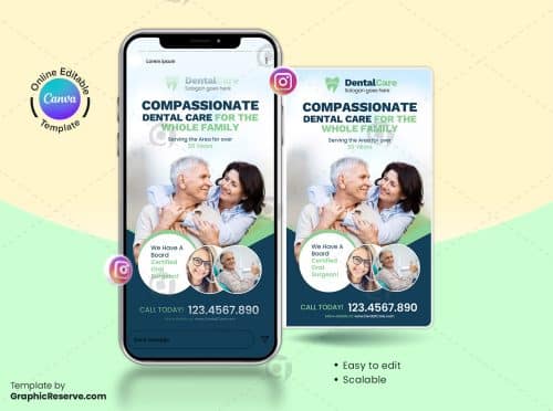 Dental Service Offer Iinstagram Story Banner Design Canva Template