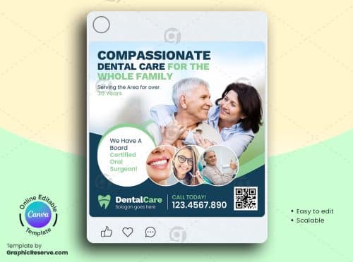 Dental Service Offer Digital Marketing Banner Design Cana Template