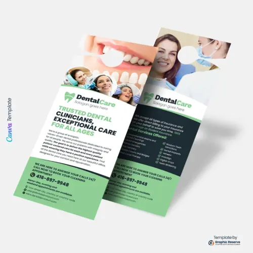 Dentistry Door Hanger Canva Template