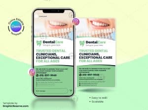 Dentistry Instagram Story Banner Canva Template – Canva template