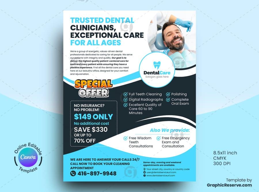 Dentistry Promotional Marketing Material Canva Template Bundle - Image 2