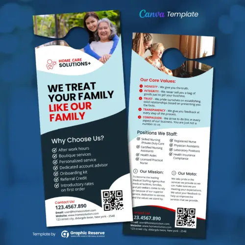 Elder Care Door Hanger Canva Template