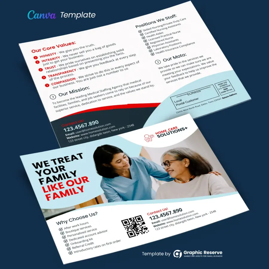 Elder Care EDDM Mailer Canva Template