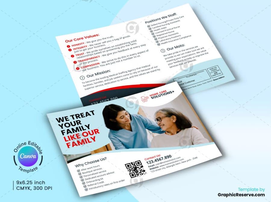 Elder Care EDDM Mailer Canva Template