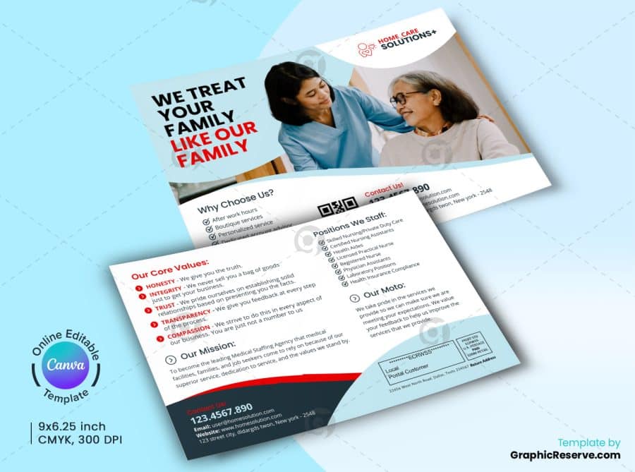 Elder Care EDDM Mailer Canva Template.b