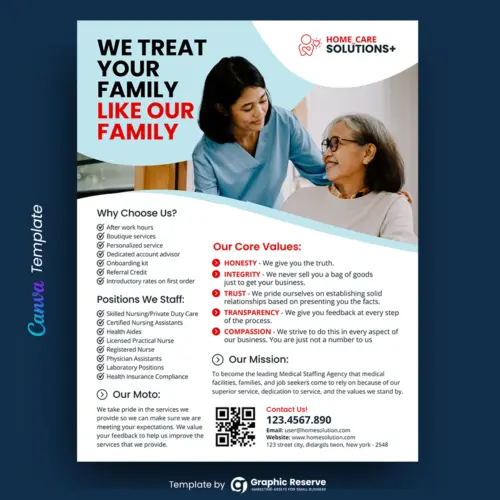 Elder Care Flyer Canva Template