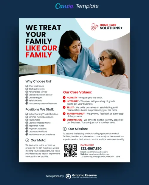 Elder Care Flyer Canva Template