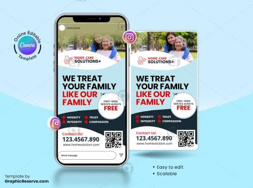 Elder Care Instagram Story Banner Canva Template