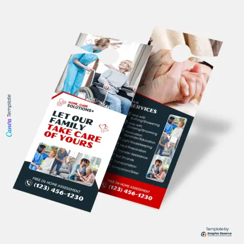 Family Caring Door Hanger Canva Template
