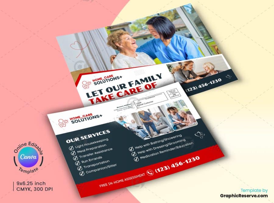 Family Caring EDDM Postcard Canva Template.b