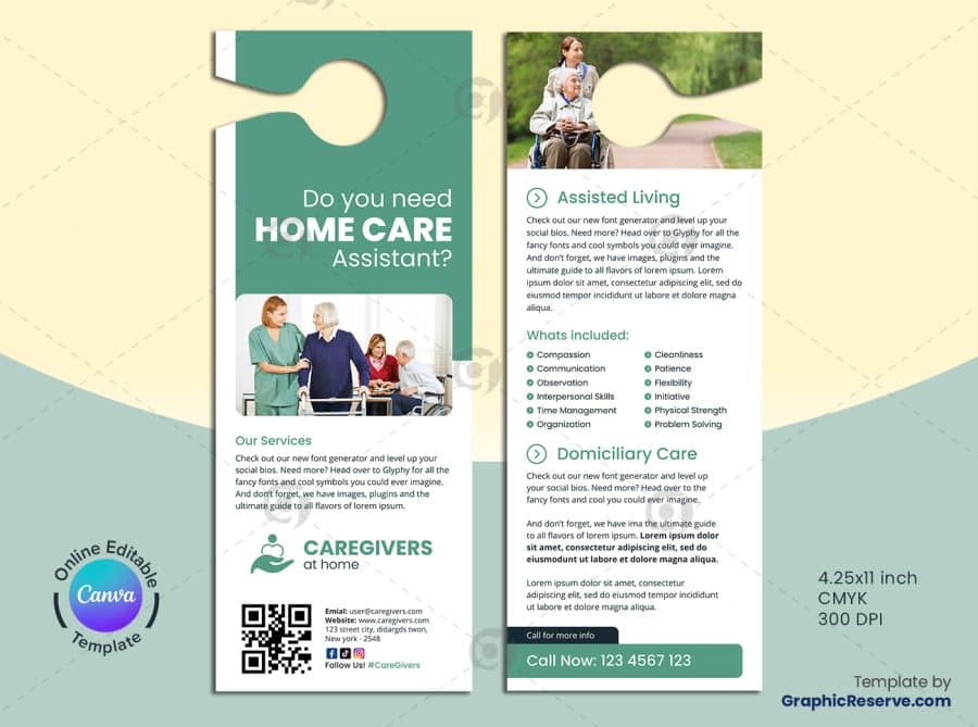 Home Care Assistant Canva Door Hanger - Image 2