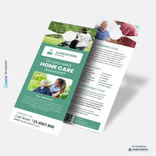 Home Care Assistant Canva Door Hanger Design