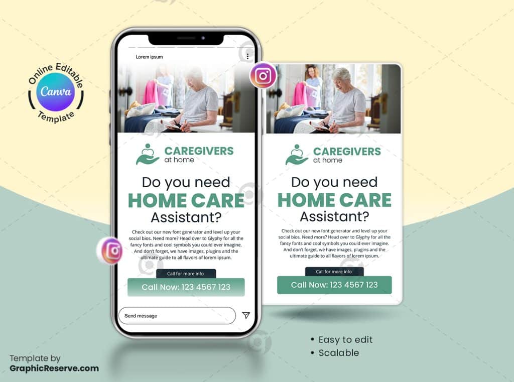 Caregiver Home Care Canva Flyer