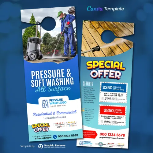 Pressure Washing Door Hanger Design (Canva template)