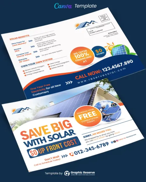 Solar Direct Mail EDDM Canva Template