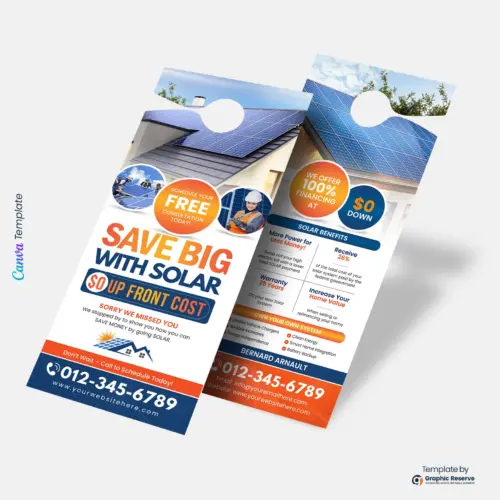 Solar Door Hanger Canva Template