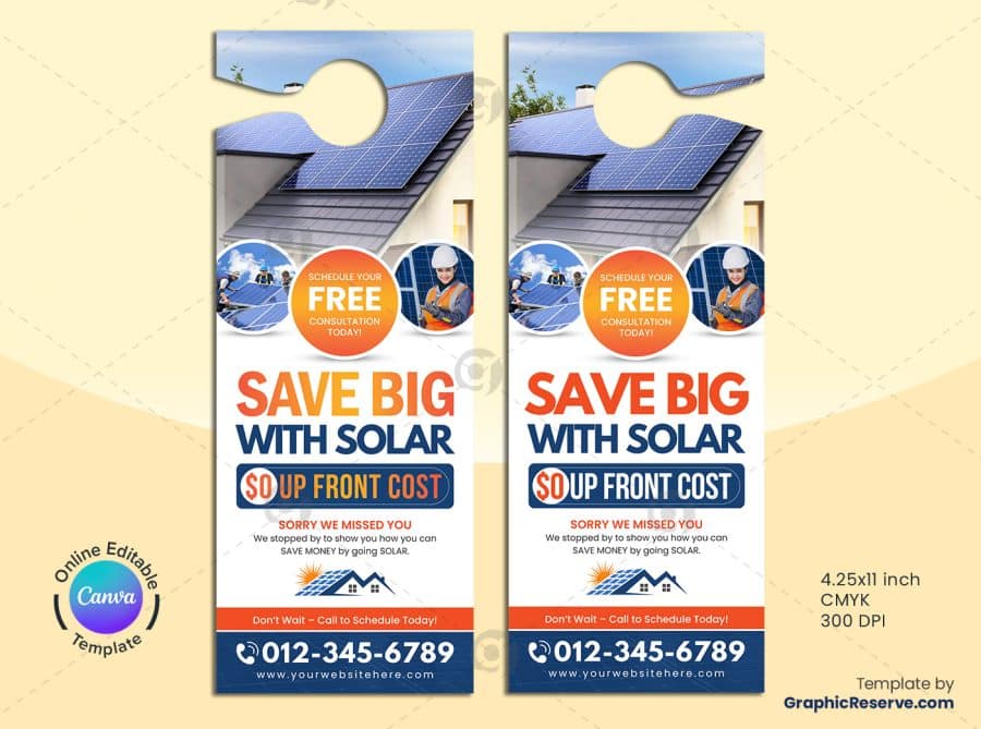 Solar Door Hanger Canva Template.2v