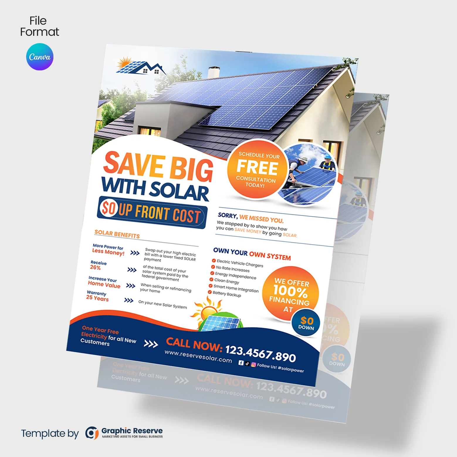 Solar Dealflyer Solar Flyer Design | Solar Flyer Canva Template
