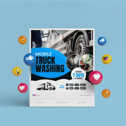 Truck Washing Canva Social Media Banner