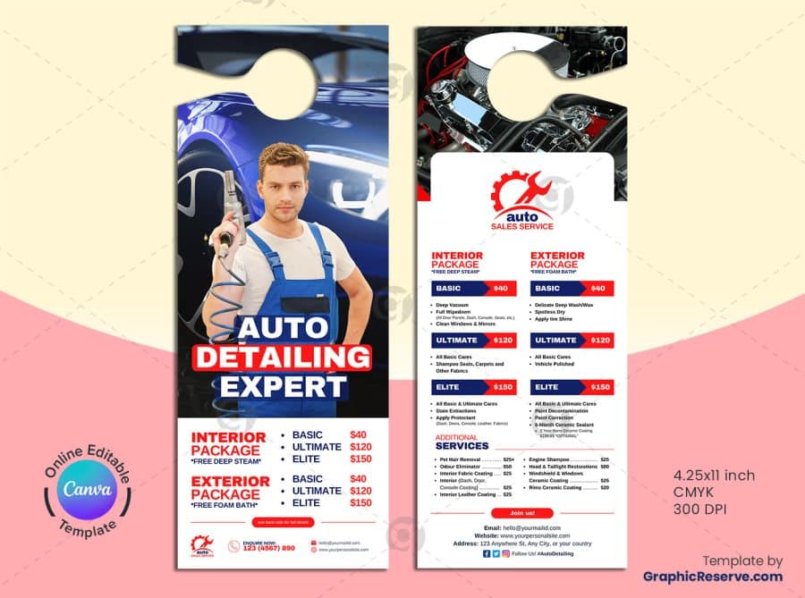 Auto Detailing Expert Door Hanger