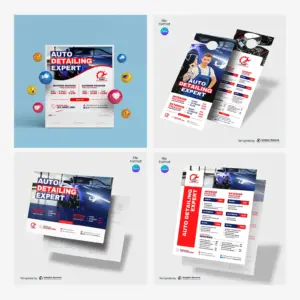 Auto Detailing Expert Marketing Material Bundle Canva Template