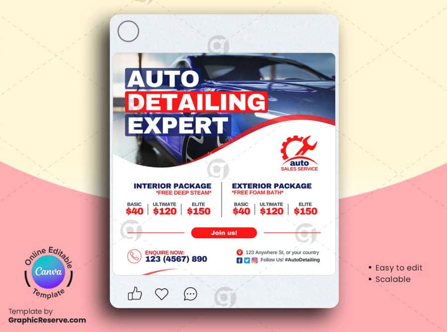 Auto Detailing Social Media Banner