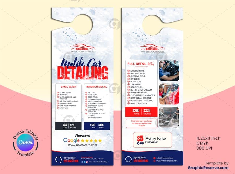 Car Detailing Door Hanger