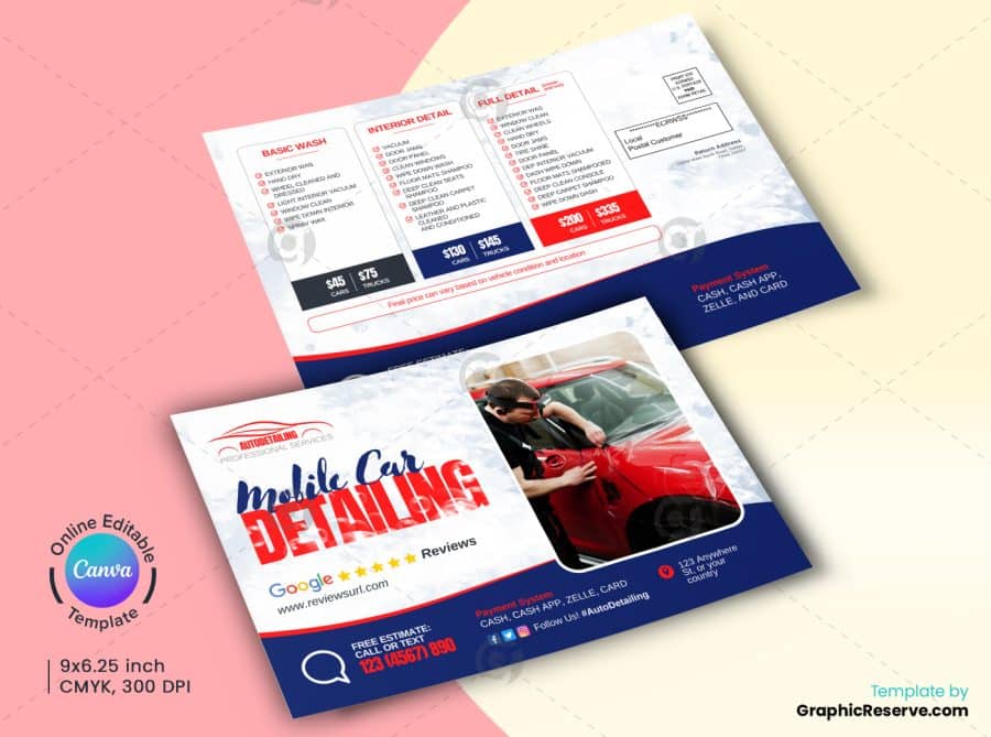 Car Detailing EDDM Mailer Canva Template