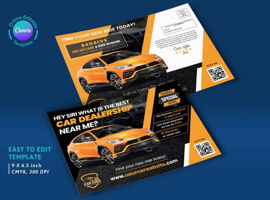 Car Rental Postcard EDDM Cover