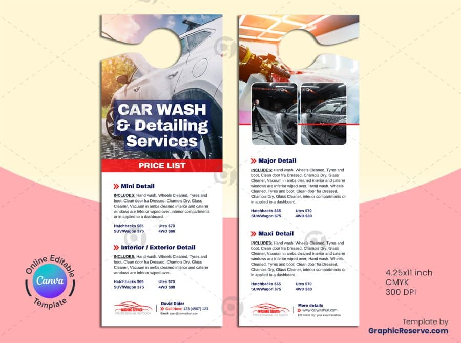 Car Wash & Detailing Door Hanger