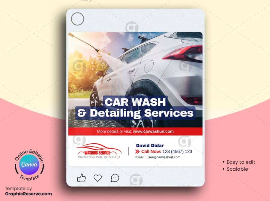 Car Wash & Detailing Social Media Banner