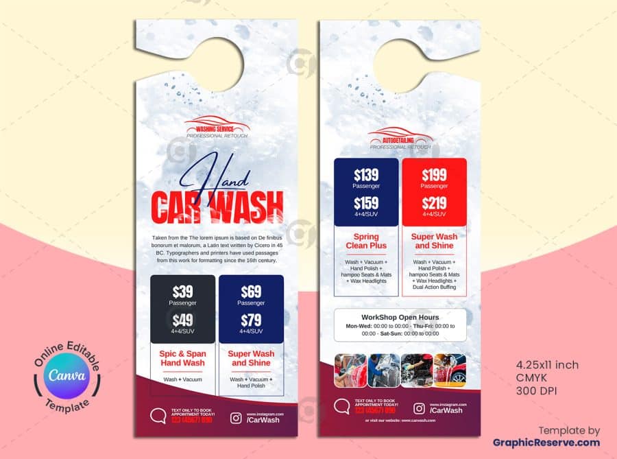Car Wash Door Hanger