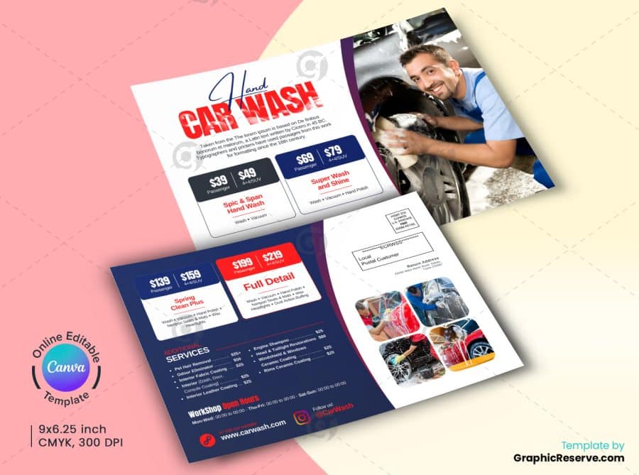 Car Wash EDDM Mailer Canva Template.b