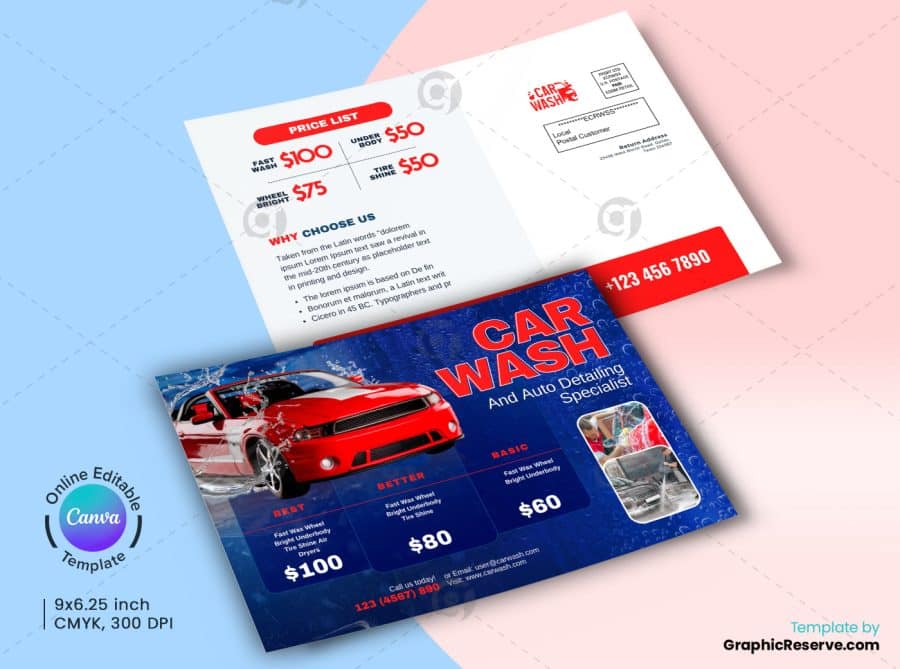 Car Wash EDDM Postcard 1v