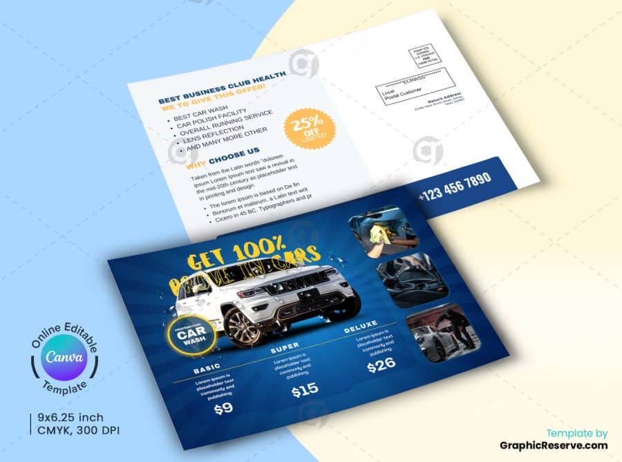Car Wash EDDM Postcard 2v