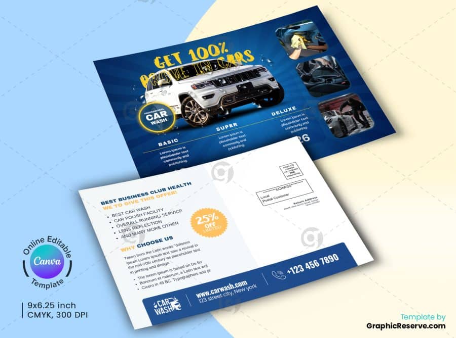 Car Wash EDDM Postcard 2vb