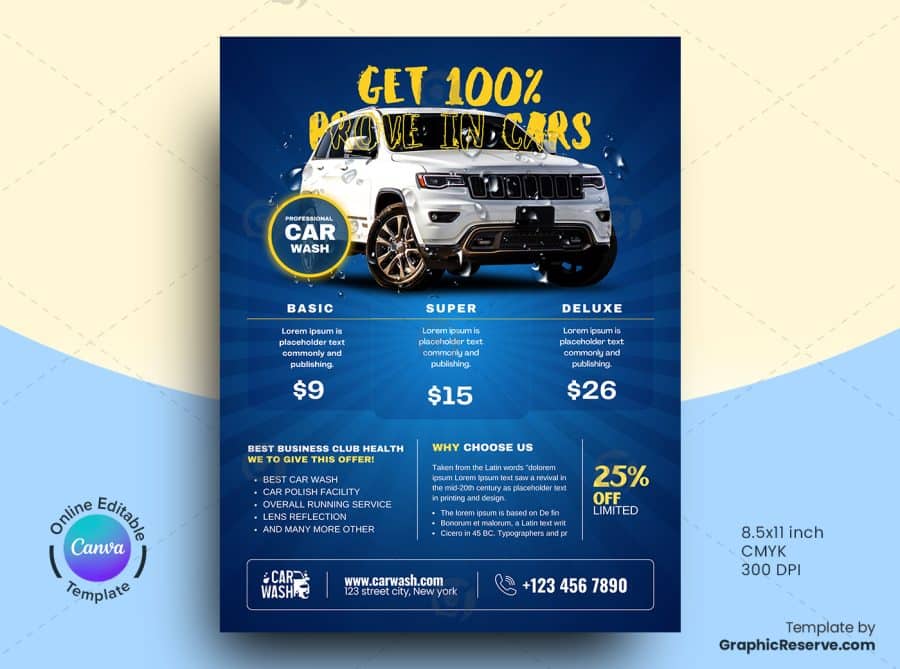Car Wash Service Flyer 4v