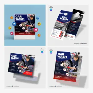 Car Wash Service Offer Marketing Material Bundle Canva Template