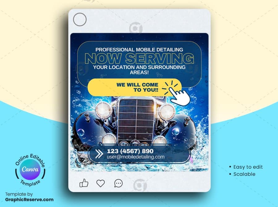 Car Wash Serving Social Media Banner