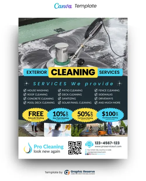 Cleaning Service Flyer Canva Template