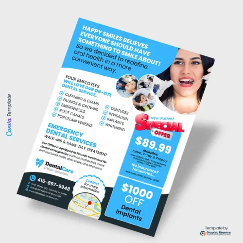 Dental Service Flyer Canva Template