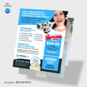 Dental Service Flyer Canva Template