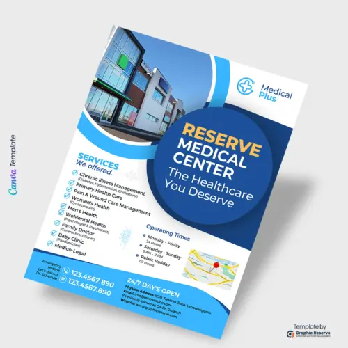 Editable Canva Medical Flyer Template for Health Services Promotion