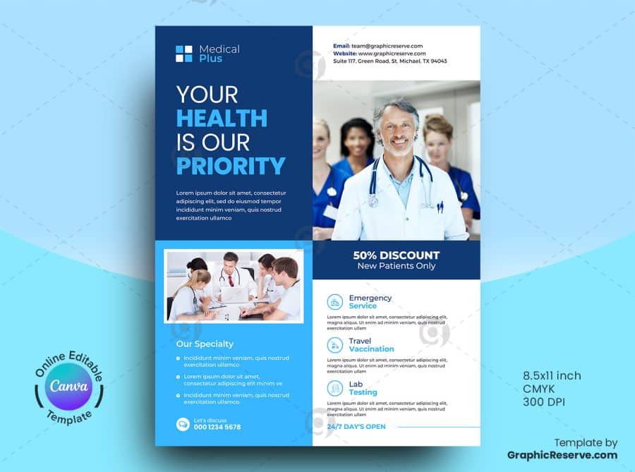 Medical Flyer Canva Template Design